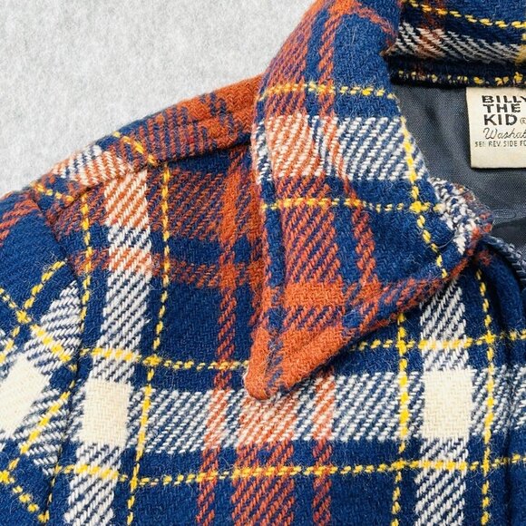 Billy The Kid Heavy Zip-Up Collared Boys Size 5Y Red Plaid Flannel Winter Jacket - Picture 5 of 11